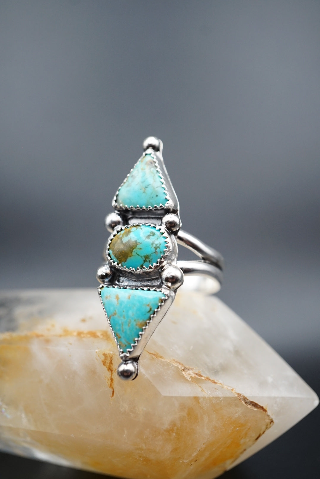 ~Triple Turquoise Statement Ring~ Size 9