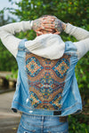 ~ Psychedelic Patchwork ￼Denim Jacket ~ Size M/L