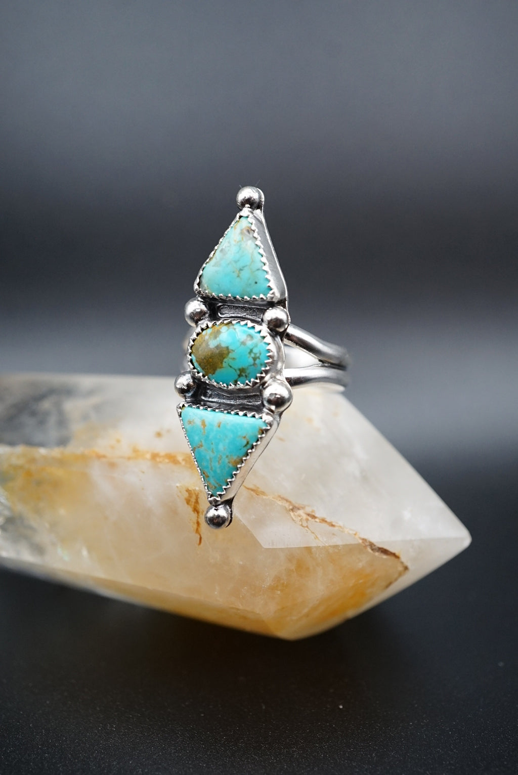 ~Triple Turquoise Statement Ring~ Size 9