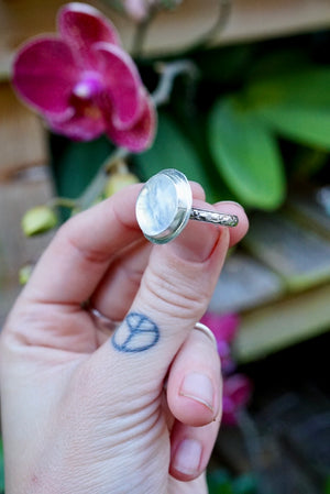 ~•Rainbow Moonstone Ring•~ Size 7.5