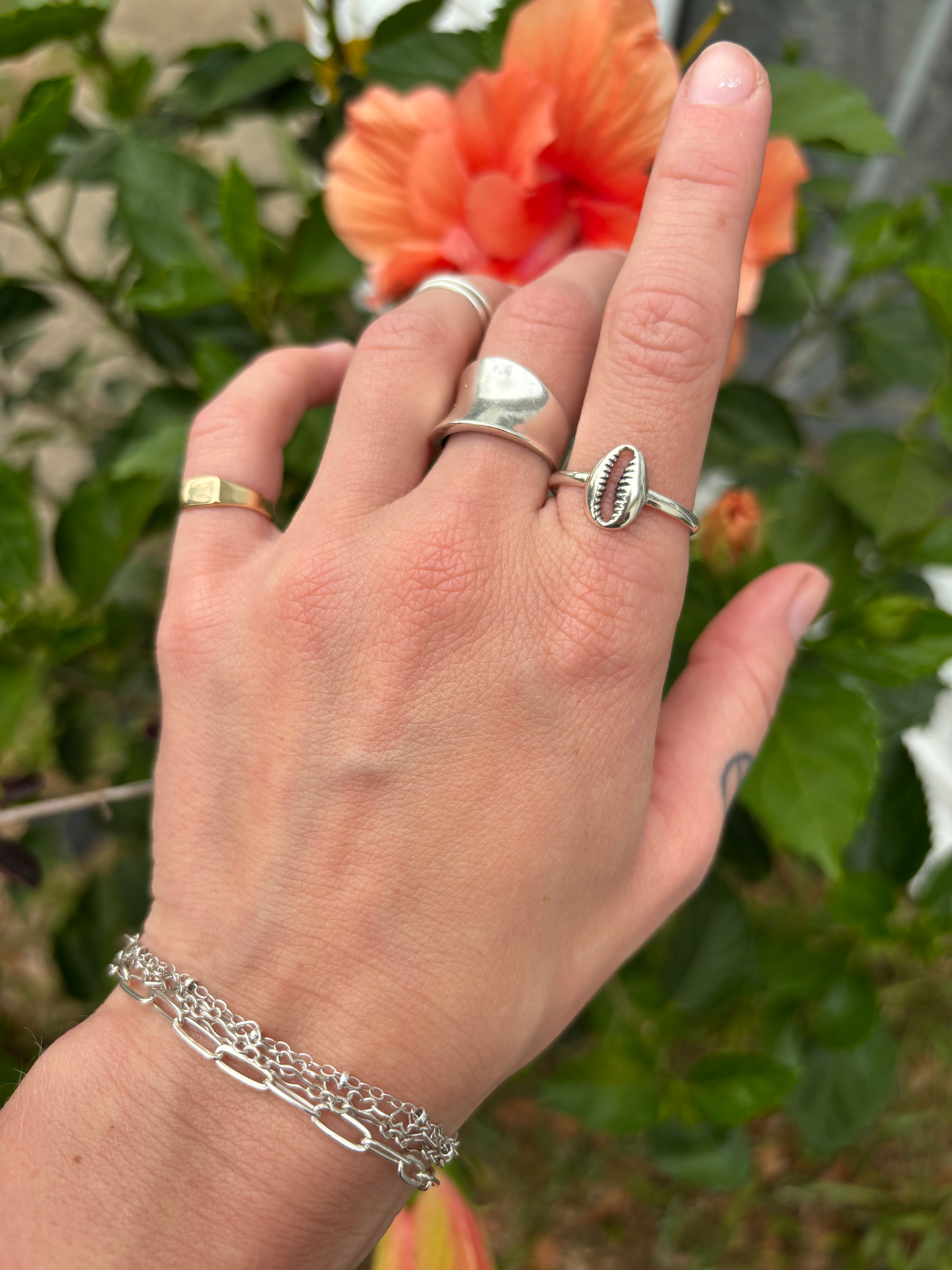 ~Sterling Cowrie Shell Ring~ Size 9