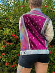 ~•Rainbow Reflective Patchwork Denim Jacket•~ Size M/L