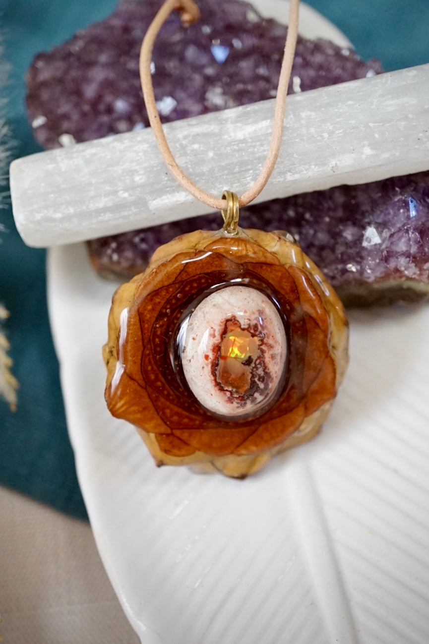 ~•Fire Opal Pinecone•~ Small/Medium