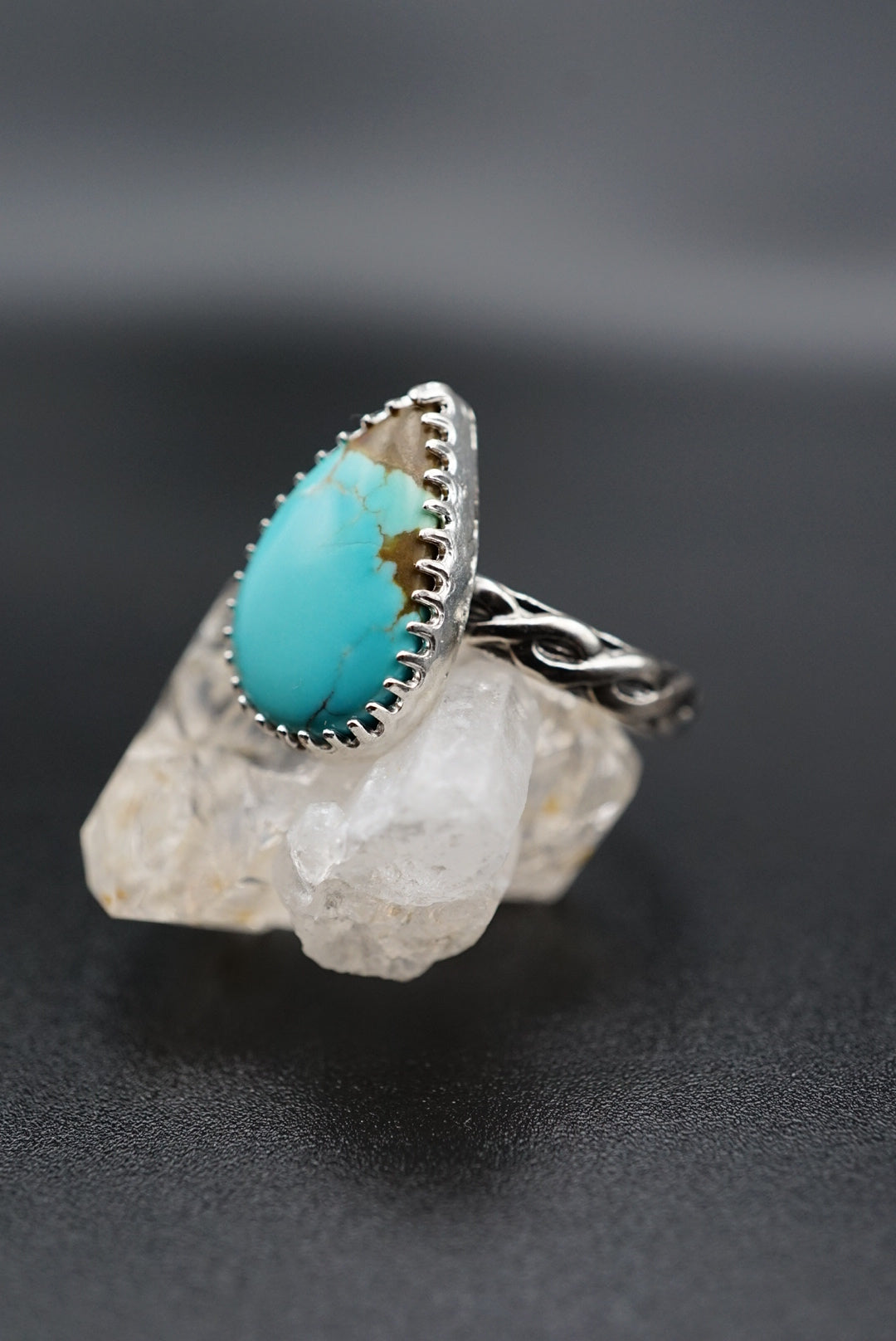 ~Number 8 Mine Turquoise Ring~ Size 9