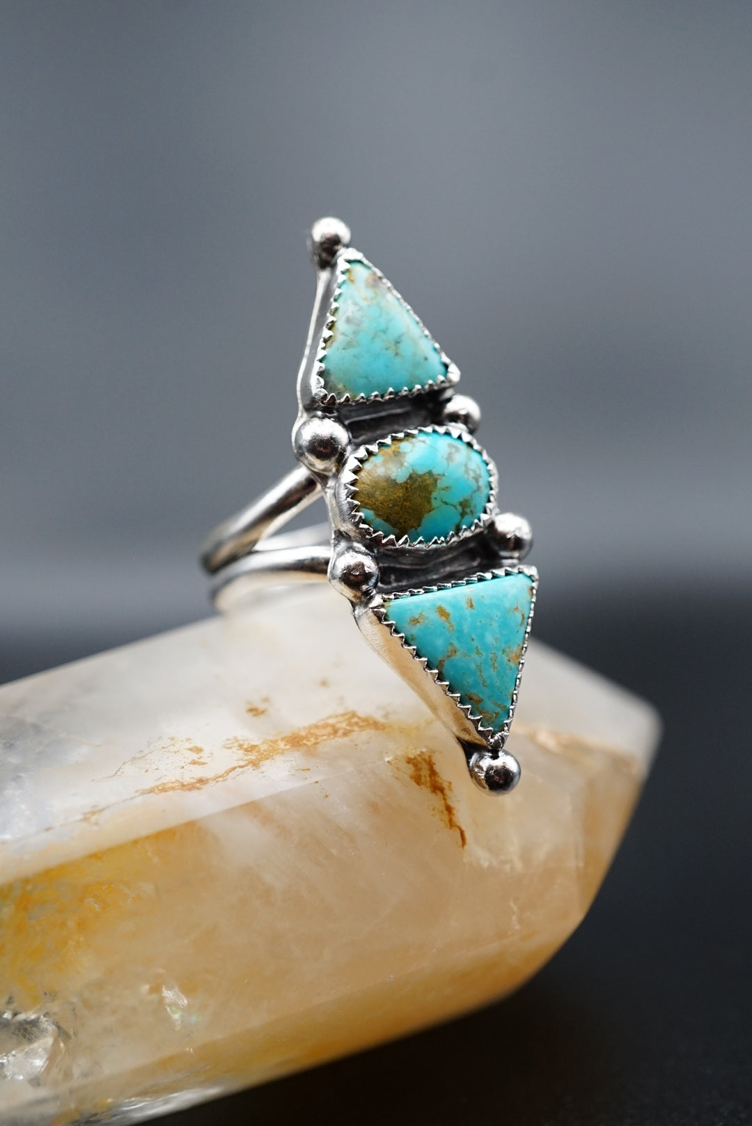 ~Triple Turquoise Statement Ring~ Size 9