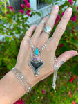 ~•Sonoran Turquoise, Mexican Cantera Opal & Bull Shark Tooth Statement Necklace•~