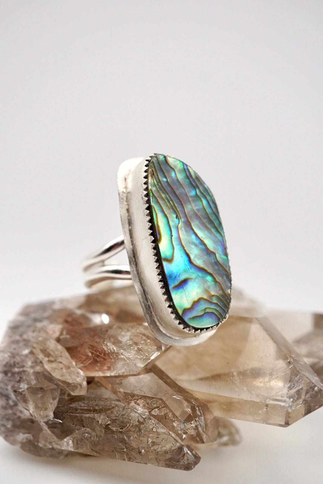 ~Abalone Shell Ring~ Adjustable /Size 10