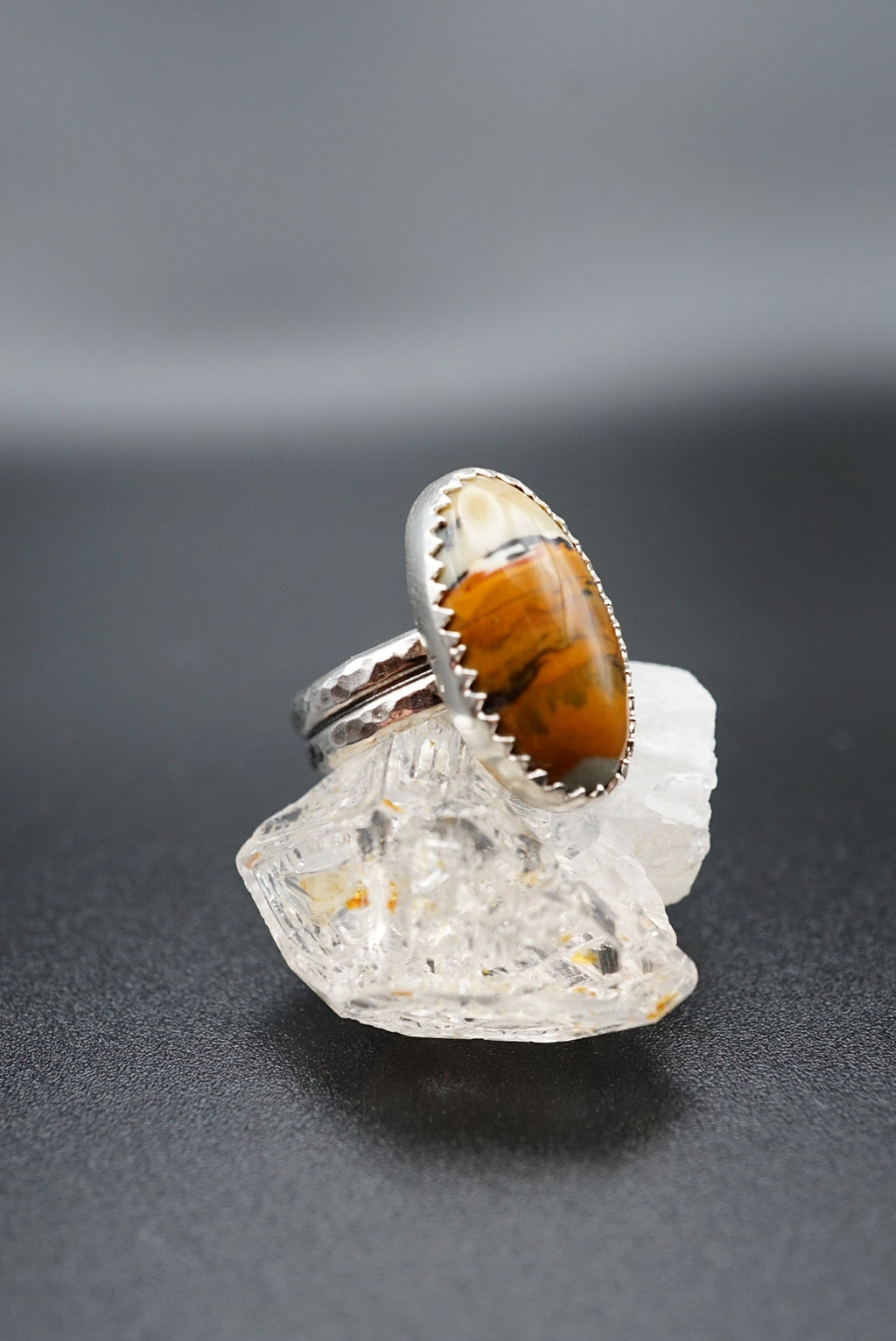 ~Jasper Hammered Band Ring~ Size 5