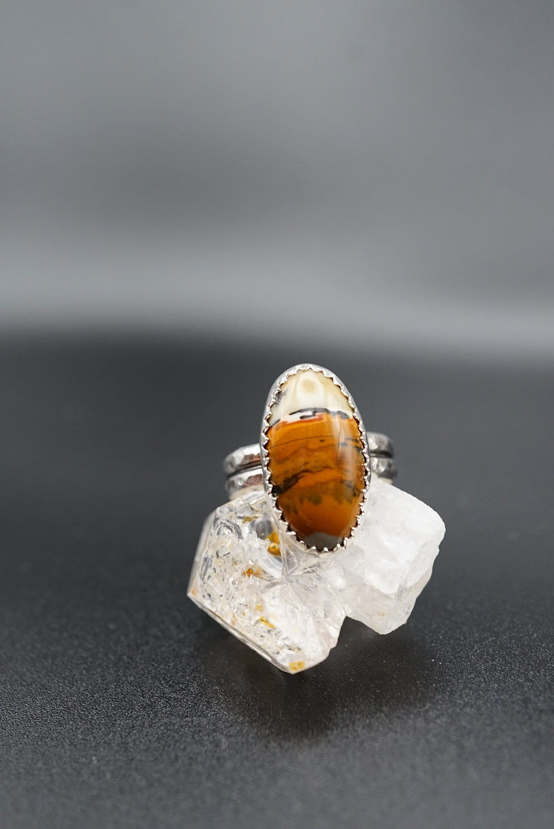 ~Jasper Hammered Band Ring~ Size 5
