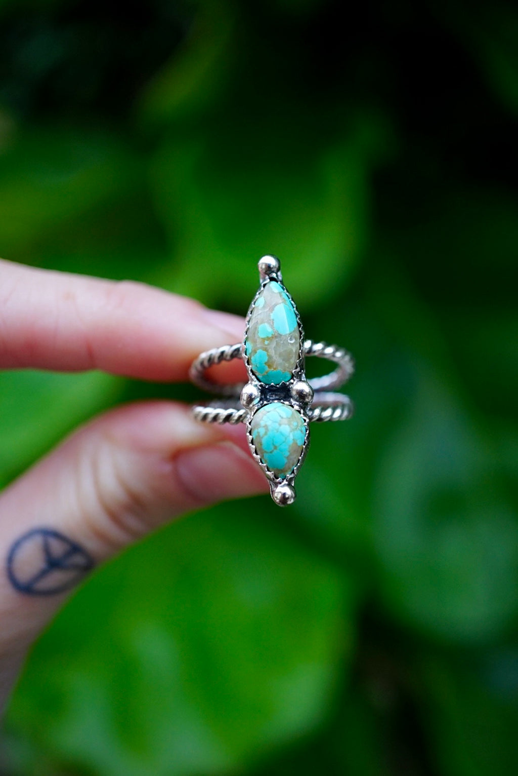 ~•Double Turquoisē Ring•~ {Size 7.25}
