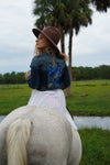 ~ Cropped Vibrant Royal Blue Denim Jacket ~ Size M