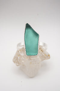 ~Vivid Blue SeäGlass Ring~ Size 9.5