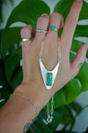 ~•Lorēna•~ Turquoise Sterling Silver Amulet 18” Chain