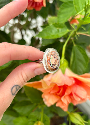 Mexican Fire Opal Sterling Silver Ring Size 8