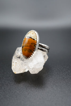 ~Jasper Hammered Band Ring~ Size 5