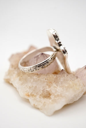 ~White Shark Tooth & Welo Opal Ring~ Size 7.5 Adjustable