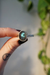 ~Faceted Labradorite Stacker Ring~ {Size 9}