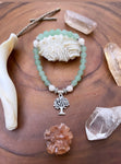 ~ Aventurine and Fossil Coral Tree of Life Bracelet ~