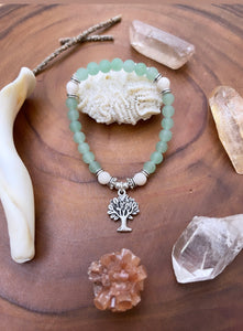 ~ Aventurine and Fossil Coral Tree of Life Bracelet ~
