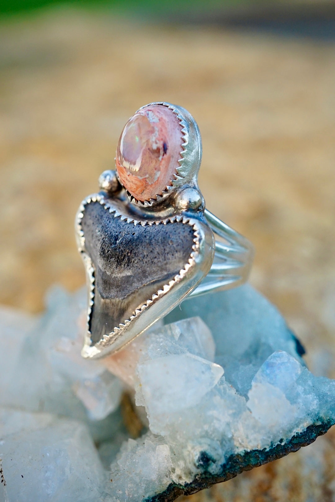 ~Bull Shark & Cantëra Opal Ring~ {Size 8}