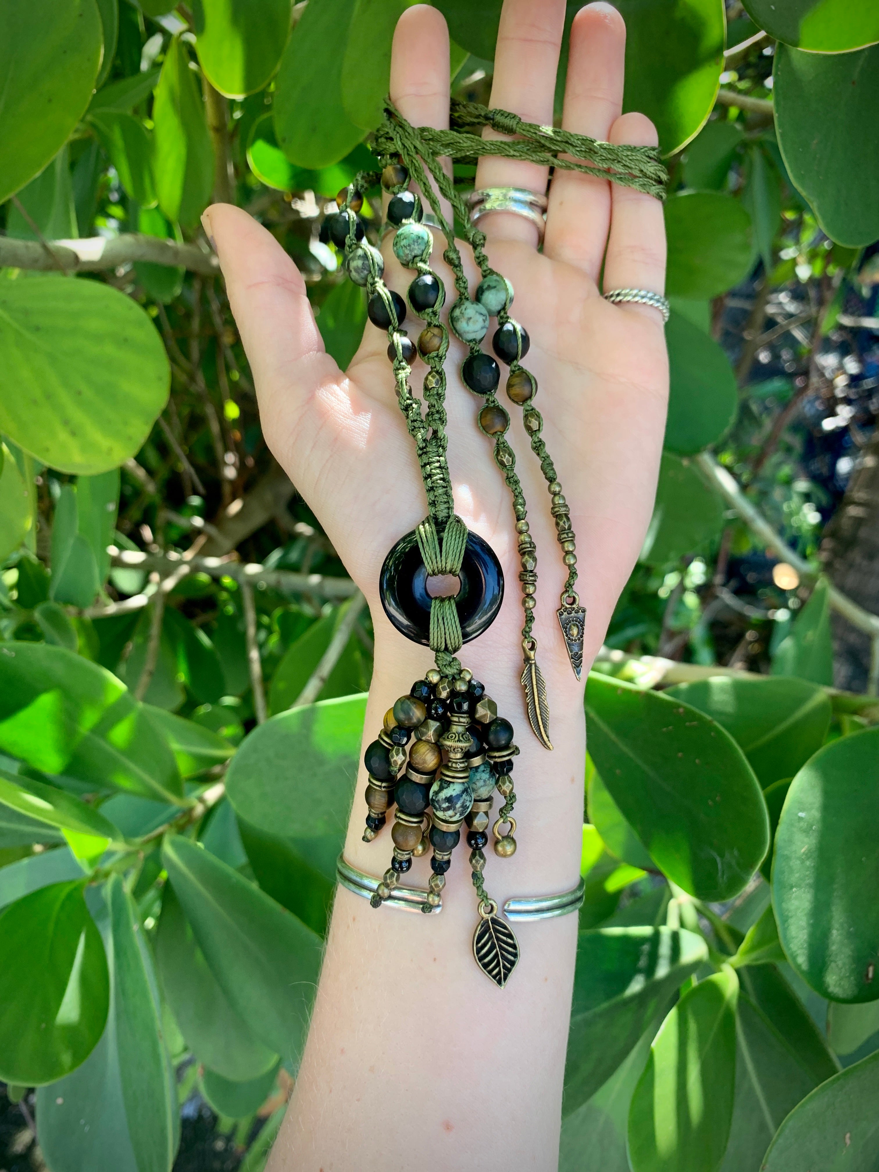 ~ Christōpher ~ Obsidian Enchanted Amulet (Multi-Wear Style)