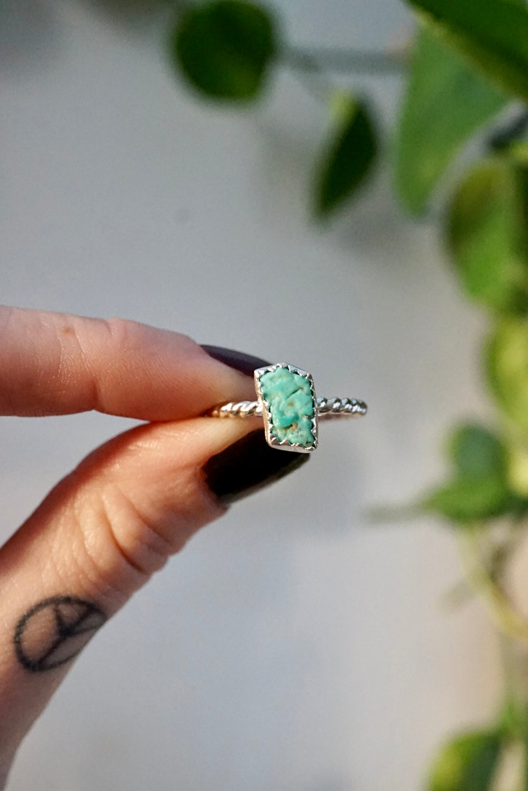 ~Raw Nevada Mined Turquoise Stacker Ring~ {Size 6}