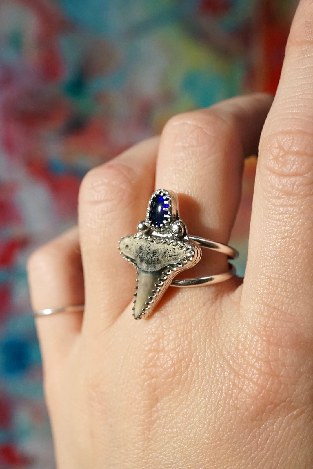 ~Bläck Opal & Shark Tooth Ring~ {Size 7}