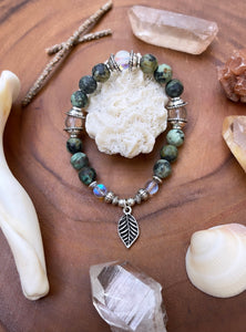 ~ African Turquoise & Aura Quartz Bracelet ~