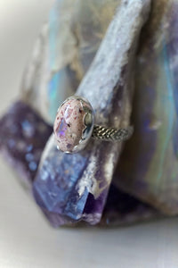 ~Mexican Cantera Opal Ring Rainbow Flash~ {Size 9}