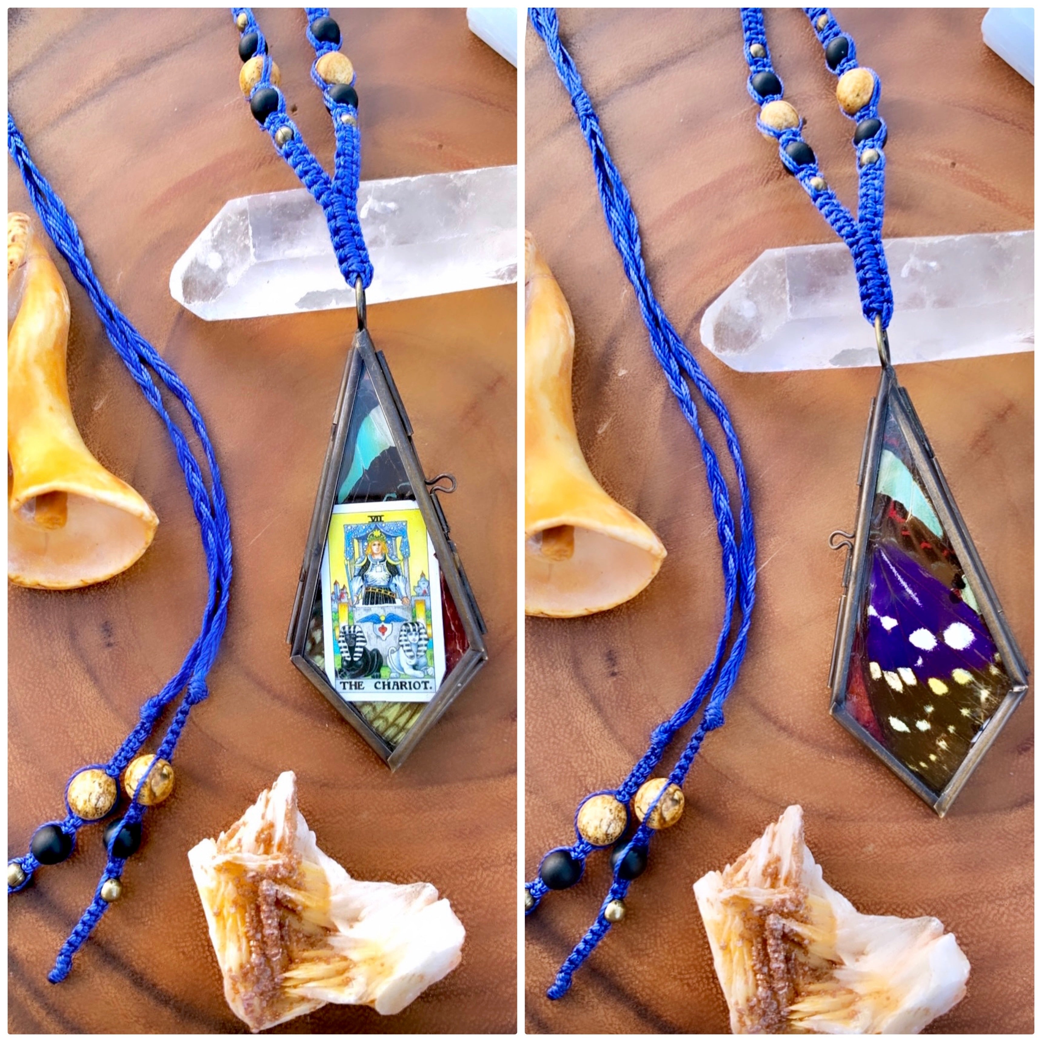 •• The Châriot Tarot •• Reversible Butterfly Wing Locket