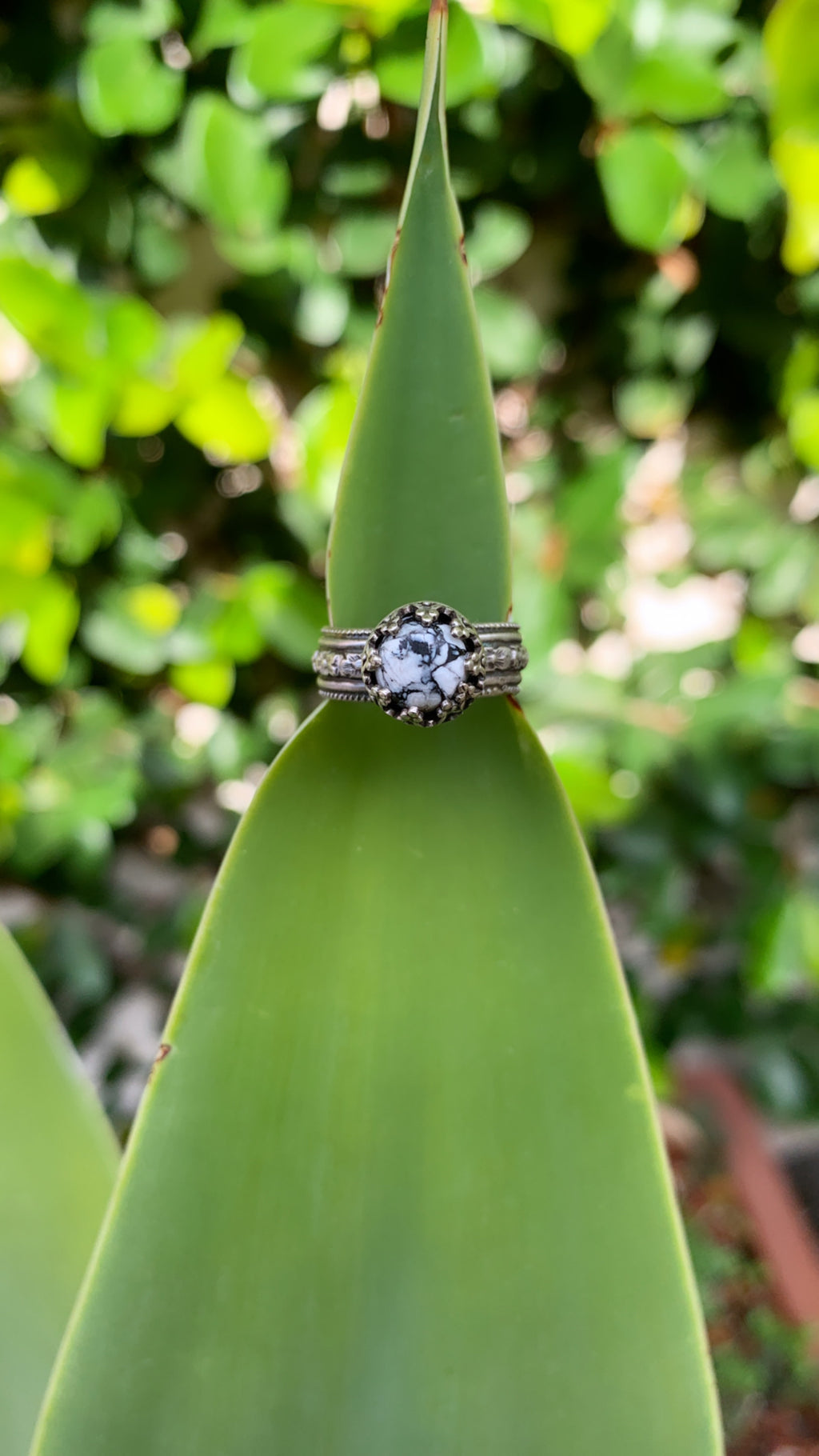 ~ White Buffalo Pinkie/Midi Ring ~ {Size 3}