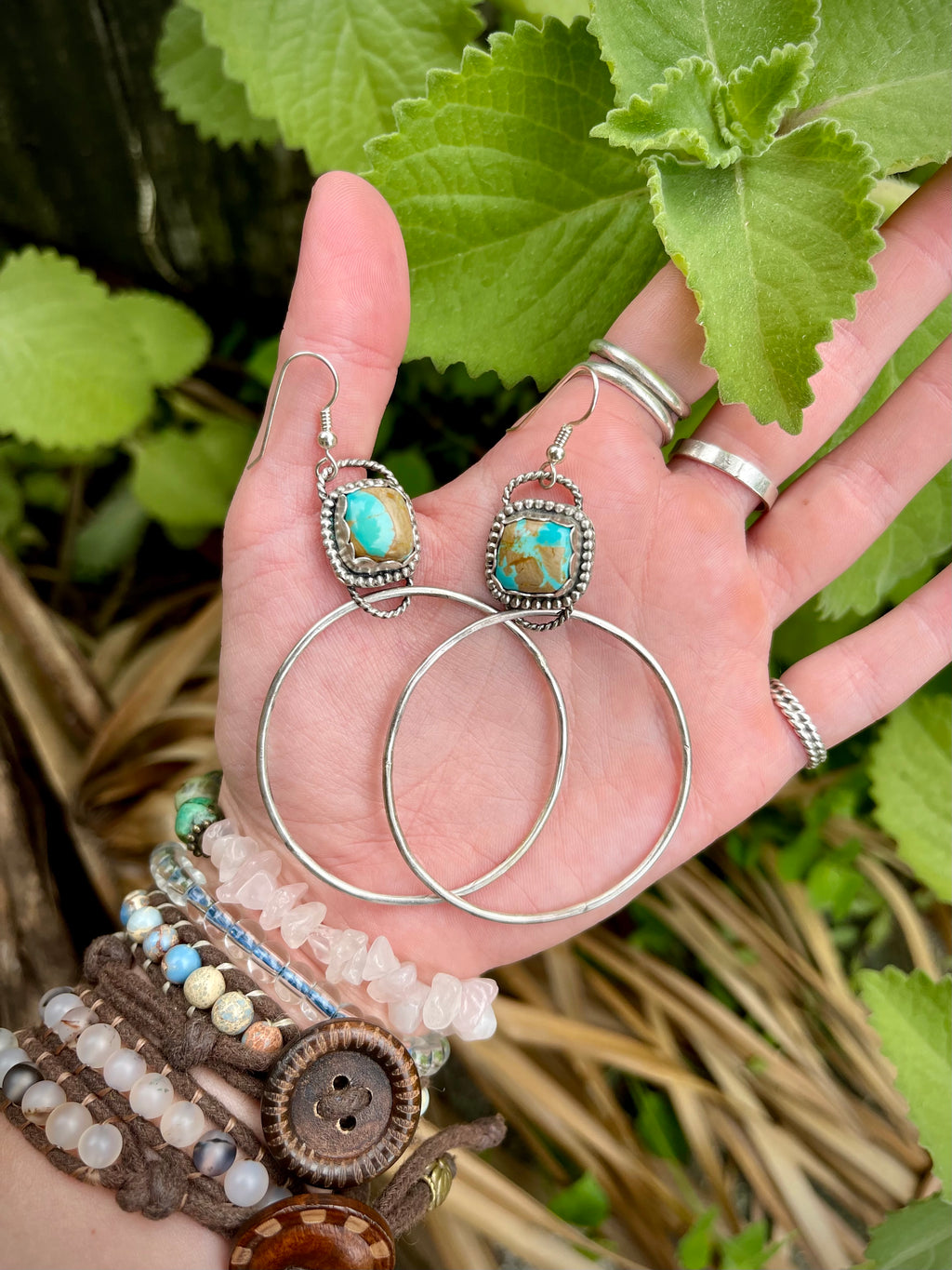 ~ King’s Manassa Turquoise ~ Hoop Earrings