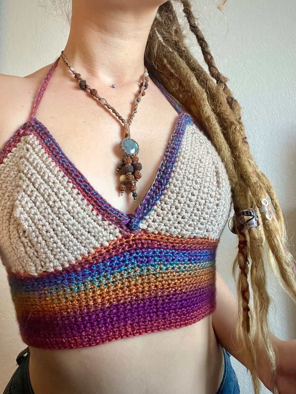 ~ Rainbow Halter Top With Corset ~ Cup Size B/C