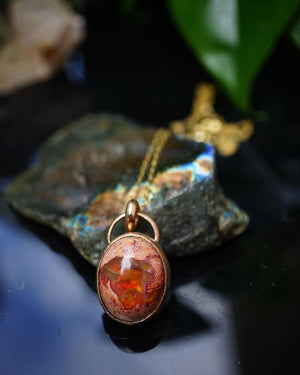 ~Mexican Cantëra Opal~ 14k Gold Fill Amulet