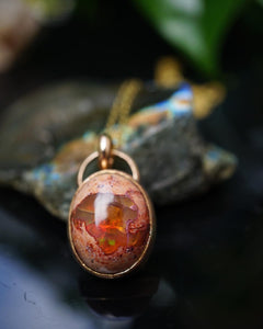 ~Mexican Cantëra Opal~ 14k Gold Fill Amulet
