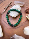 ~ Malachite & Lava Beads Bracelet ~