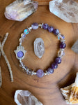 ~ Amethyst & Aura Quartz Hamsa Bracelet ~